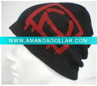 Fashion acrylic knitted hat with print