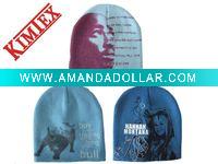 Printed hat for winter