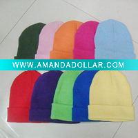 Wholesale colorful plain dyed knitted cap and hat