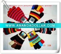 Acrylic yarn multicolor stripe mitten
