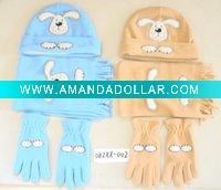 Wholesale baby hat+scarf+mitten