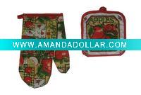 Wholesale 100% cotton printing kitchen oven mitten