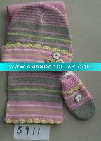 Wholesale children hat+scarf+mitten