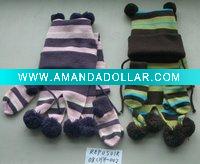 Wholesale children hat +scarf +mitten