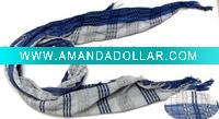 Wholesale blue polyester check scarf