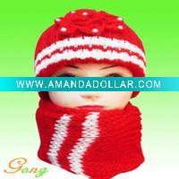 Wholesale Lady fashion winter hat with scarf