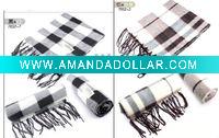 Wholesale Polar fleece winter checked scarf