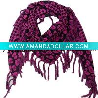 cotton &flax triangle grid scarf