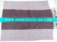 leaves lurex jacquard scarf