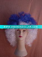 Wholesale sports fans short afro colorful wigs