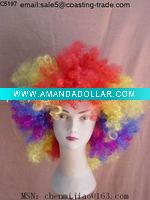 Wholesale colorful afro football fans wig