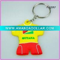 World Cup football T-shirt soft pvc keychain for fans