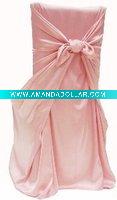 Wholesale Polyester satin self-tie chair cover /back tie chair cover/pillow case chair cover