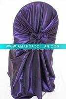 Wholesale weding and home organza cheap purple polyester universal chair cover