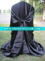 Wholesale Black satin universal chair cover