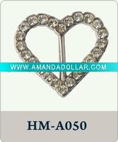 Heart rhinestone shoe buckle