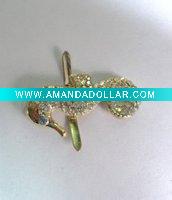 Wholesale fashion new stylish crystal animal shoe buckle