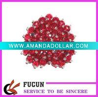 Wholesale 2011 fashion red hearts shoe decoration/shoes flower