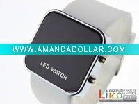 Wholesale Fashion LED watches with silvery case and silcone strap ED002