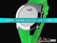 Wholesale Fashion LED watches with silvery case and silcone strap ED005