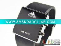 Wholesale Fashion LED watches with silvery case and silcone strap ED003