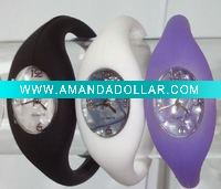 Wholesale led silicone ion quartz watch