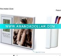Wholesale Photo Frame with Table/desk LCD clock
