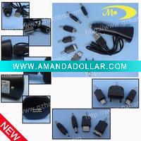 Wholesale Car Charger Kit With 7pcs different mobile phone adapters
