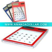 Touch screen solar transparent calculators