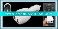White Universal USB Power Car Charger Adapter for Mobile device