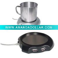 Novel design usb warmer with 4 port hub
