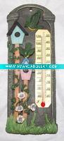 Wholesale Cute resin Thermometer w/ Flowers Birds and Birdhouses