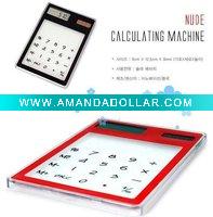 Wholesale See-thru solar calculator / 8 digital / solar battery swt-0144