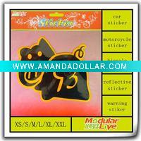 character bicycle warning motorcycle reflective car sticker
