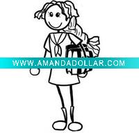 die cut figure sticker