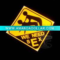 Wholesale T0005 we need sex car sticker reflective Auto Vinyl Decorative Decals Graphics