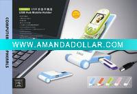 Wholesale [TM-026A] USB Hub Mobile Holder(1-port USB Hub,Folding Mobile holder ,Large LOGO position, Moblie charges)