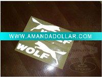 Wholesale Glossy Vehicle, Auto,Car Vinyl Body Decorative Stickers/Decals WOLF T1106