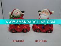 Wholesale ceramic christmas car decoration with LED light