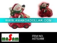 LED X'mas snowman w/the car