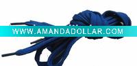 Wholesale Blue Polyester Flat Shoelaces