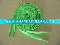 Bright Green Flat Polyester Shoelaces