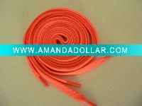 Wholesale Bright Orange Flat Polyester Shoelaces