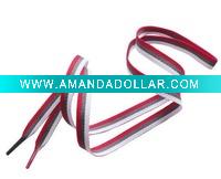 Wholesale polyester weaved striped shoelace