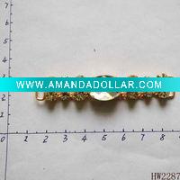 Wholesale fashion alloy and acrylic golden shoe buckle in 2011