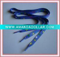 Plain ribbon shoelace with printed patterns