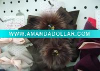 rhinestone and fabric flowers