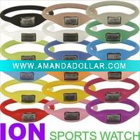 Wholesale Anion negative Wrist Bracelet Silicone Watch/fashion watch/sports watches/Ion watch swt-0138