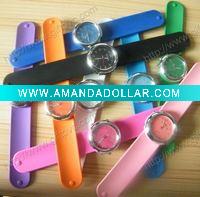 Wholesale waterproof kids slap silicone quartz watch