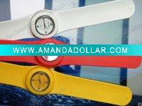 Wholesale silicone kids waterproof slap quartz watch